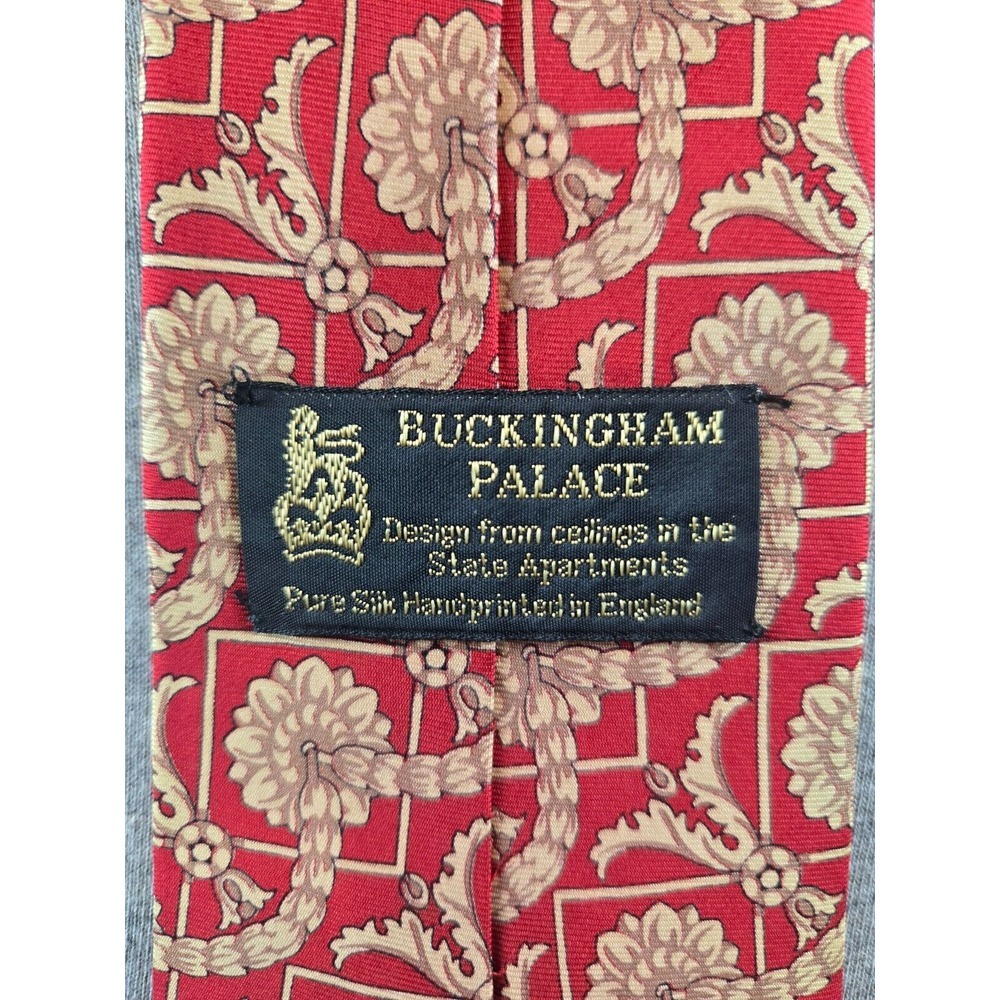 Buckingham Palace Red State Apartments Ceiling Pattern Neck Tie Silk England‎
